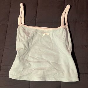 NEVER WORN PacSun baby blue tank top with cute dolphin silhouette